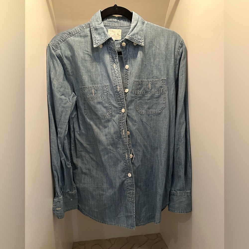 Woman’s j crew Denim Button-Up Shirt